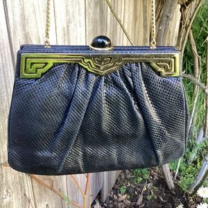 Judith Leiber snakeskin clutch